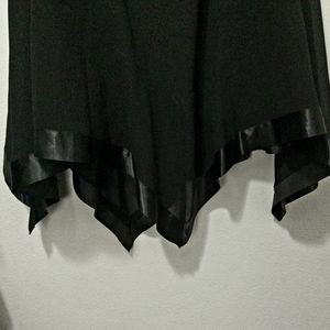 Gothic Elegance Black Asymmetrical 3X Skirt by Metaphor.